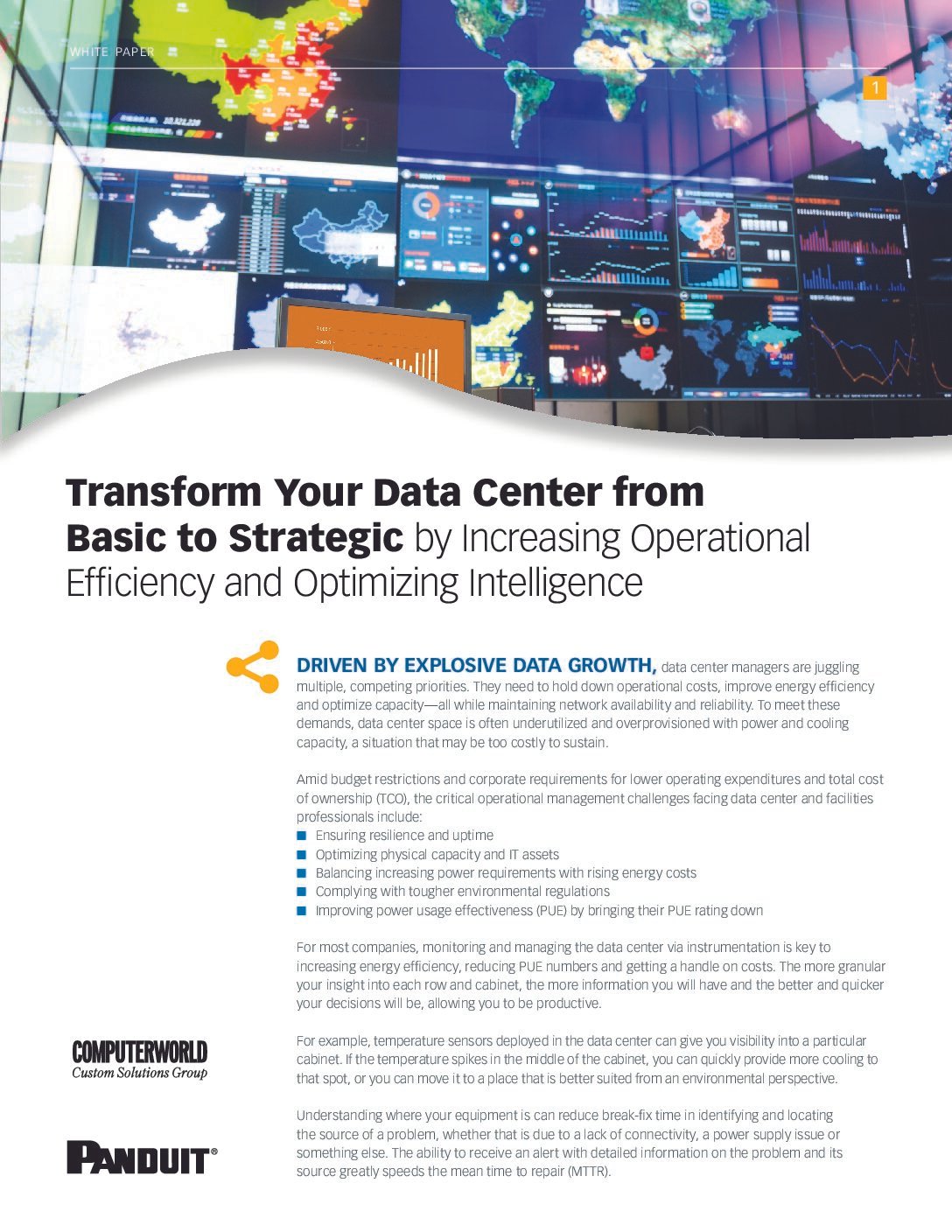 IDG white paper: Transform Your Data Center from Basic to Strategic by Increasing Operational Efficiency and Optimizing Intelligence